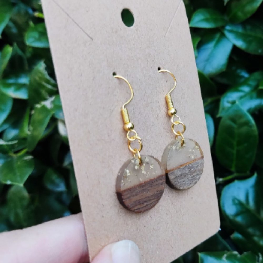 Resin and Wood Earrings - Picture 3 of 7
